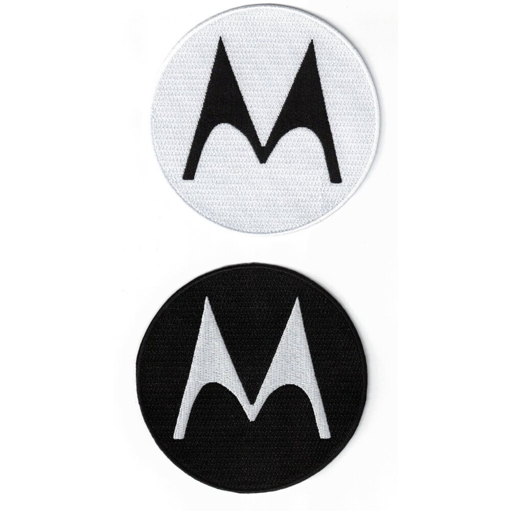 (2) Motorola Jersey Sleeve 4in Embroidered Iron-on Patch